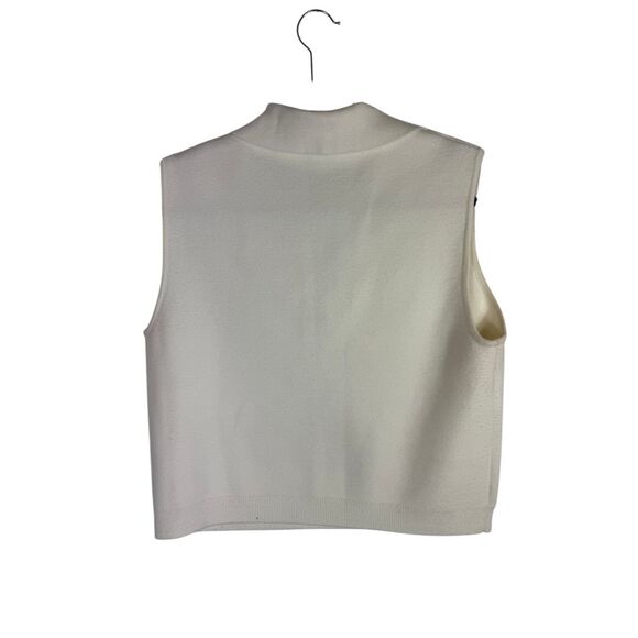 Abercrombie & Fitch LuxeLoft Sleeveless Notch-Neck Top Cream - Size M - Picture 3 of 4